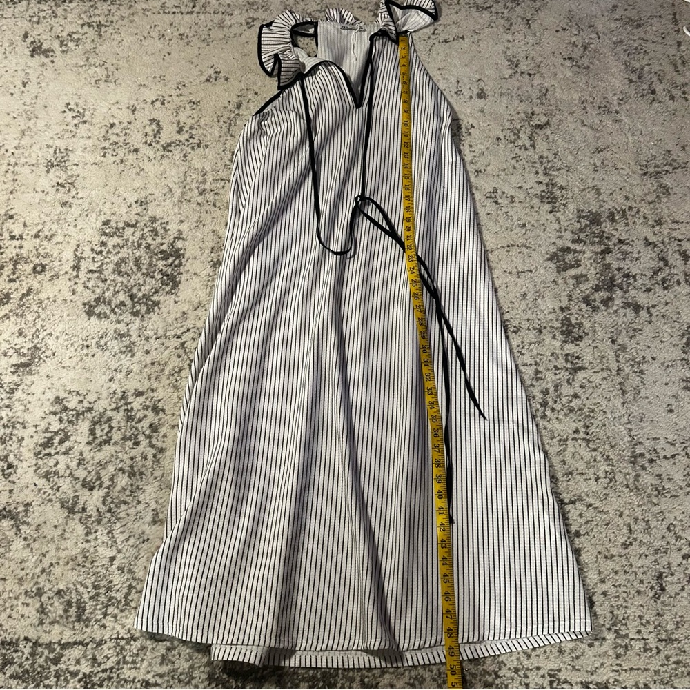 ZARA black & white striped sleeveless dress. Size Large. - Picture 12 of 12